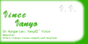 vince vanyo business card